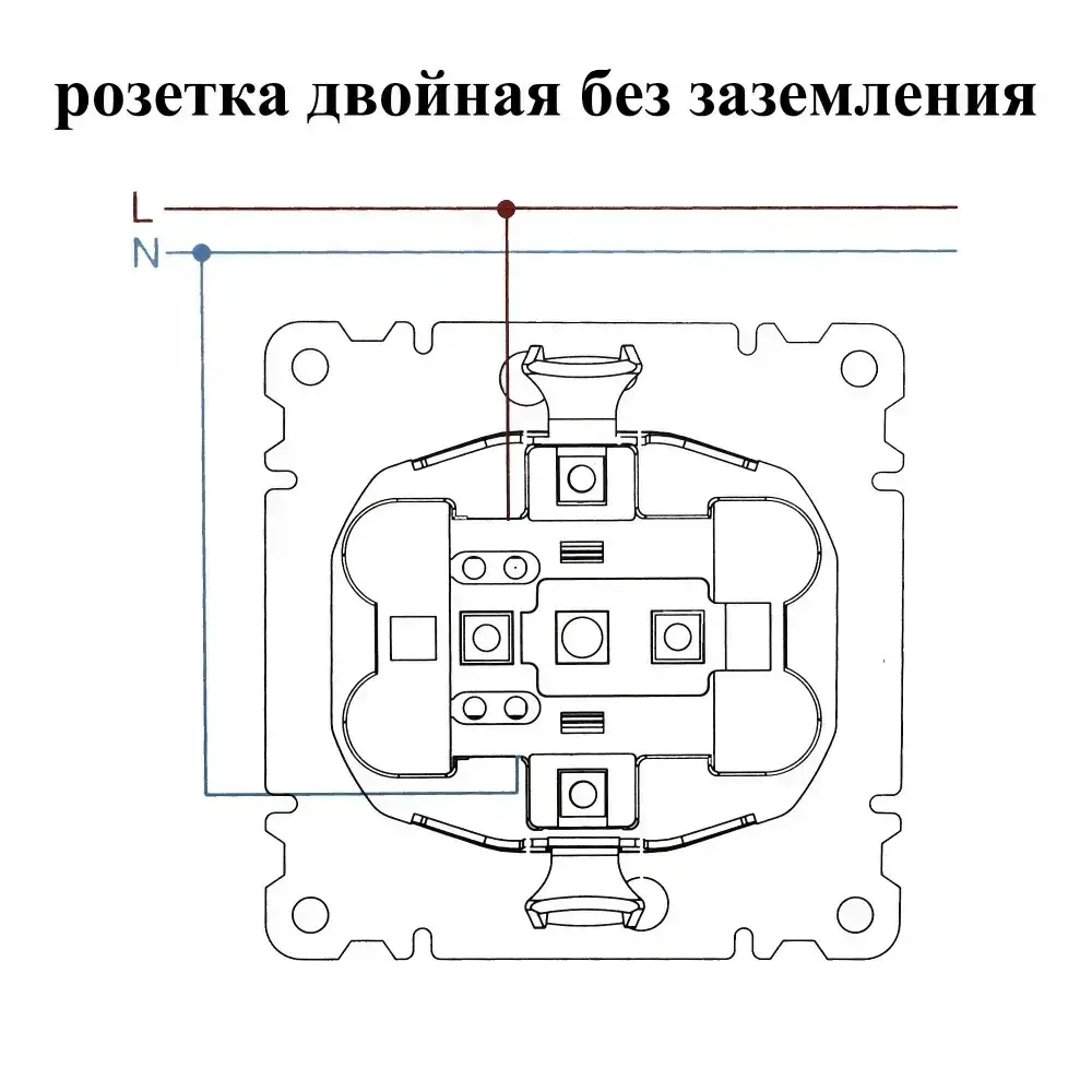 Розетка Makel Lilium двойная внутренняя белая 70017