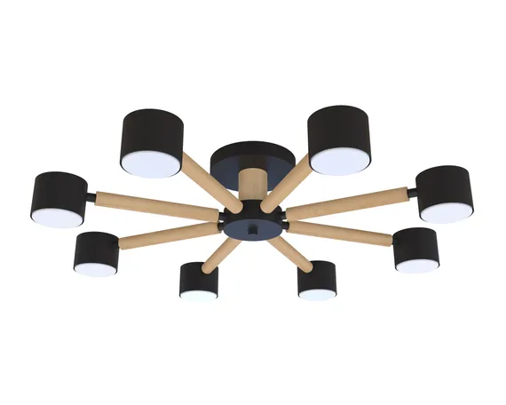 CL-DOT-R001-GX53*8 BLACK+WOOD BK (1) Люстра NW