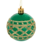 Новогодние шары 6 см (набор 3 шт) «Зимний узор», зеленый