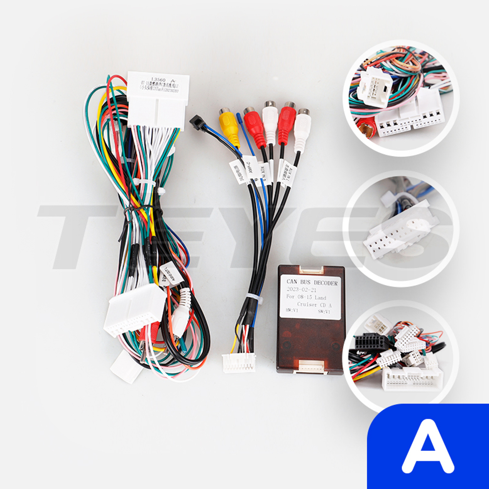 Комплект рамки с разъёмами 9" Toyota Land Cruiser 200 2010-2012 климат на ШГУ, кнопки слева - Car-Smart 9006A