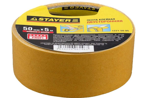 Лента клеящая двухсторонняя "PROFI" (50 мм; 5 м) Stayer 1221-50-05