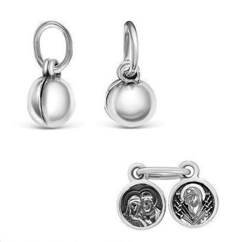 Подвеска "Слезка". Образы внутри: Богородица "Семистрельная" / Петр и Февронья