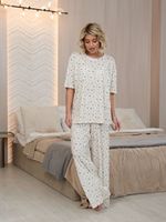 Костюм домашний с брюками Мона (бежево-голубой) К15210-1М LT Collection