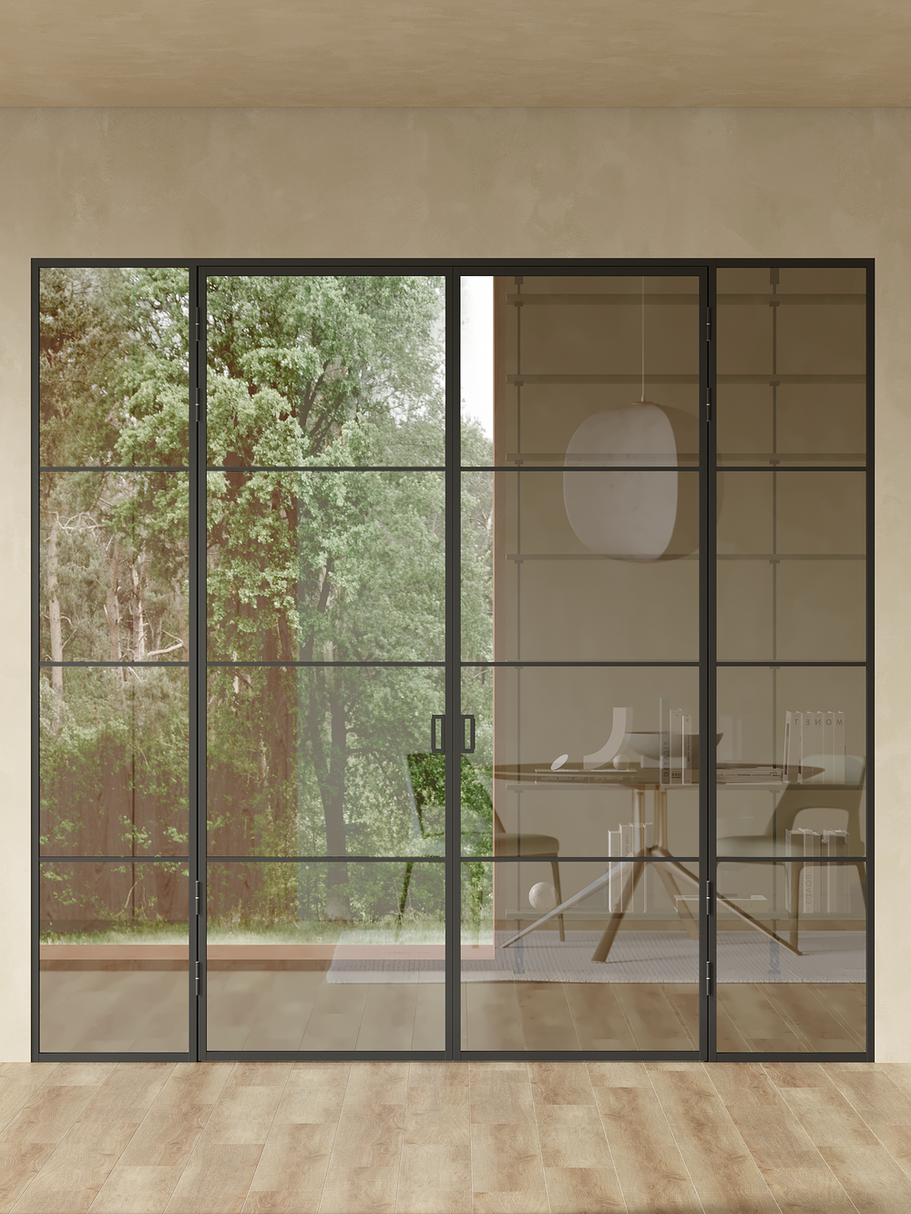 Распашная алюминиевая перегородка Minoli 7