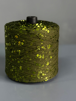 Пряжа Glam Shine пайетки 6+3 мм (127/болотный, глянцевые пайетки), 250м/100гр