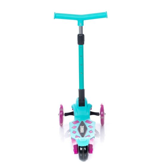 Самокат трехколесный со светящимися колесами Micar Zumba 2022 голубой, розовый