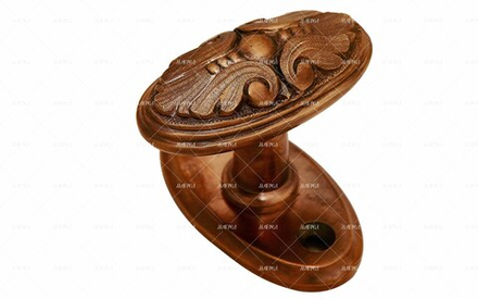 Ручка оконная поворотная Лодочка на овальной розетке латунь