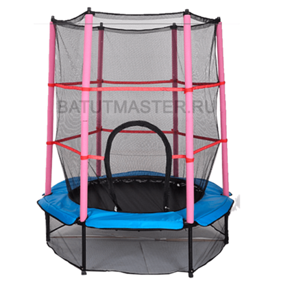 Батут с сеткой, диаметр 4,6 фт, розово - синий