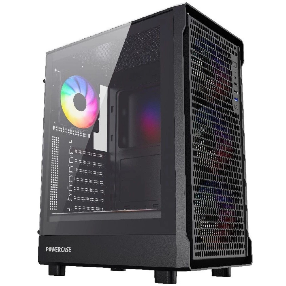 Корпус для компьютера Powercase Mistral PA5B, Tempered Glass, 4x 120mm FRGB Fans, чёрный, ATX (CMOAB-L4)