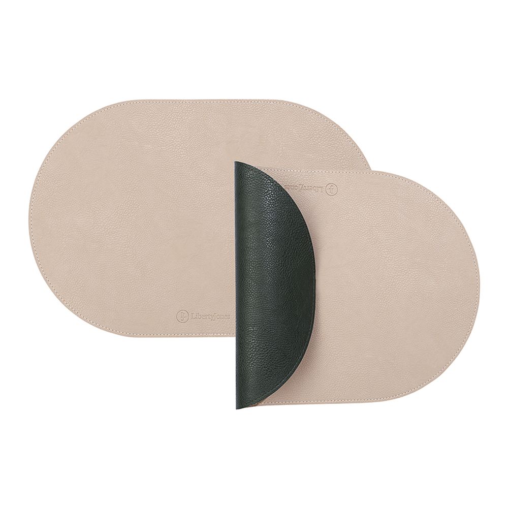 Набор из 4-х двухсторонних сервировочных салфеток Pool, 30х45 см, зеленый/бежевый