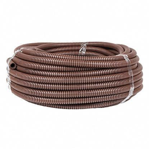 Гофротруба, ПВХ, лег. с пр.под темное дерево-16 мм (25), м