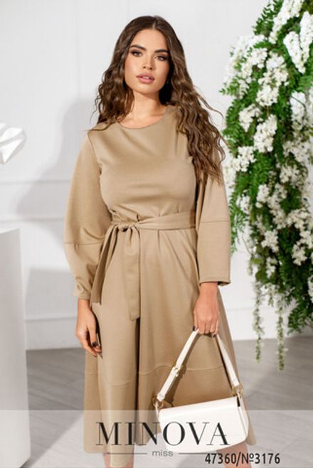 Платье 3176-бежевый Minova Фото 2