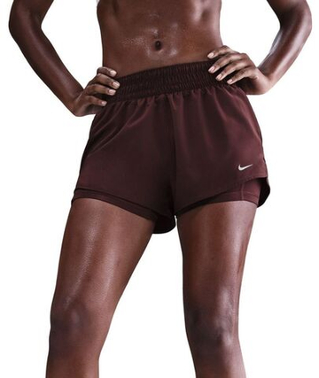 Женские Шорты теннисные Nike Dri-Fit One 2-in-1 - burgundy crush/reflective silver