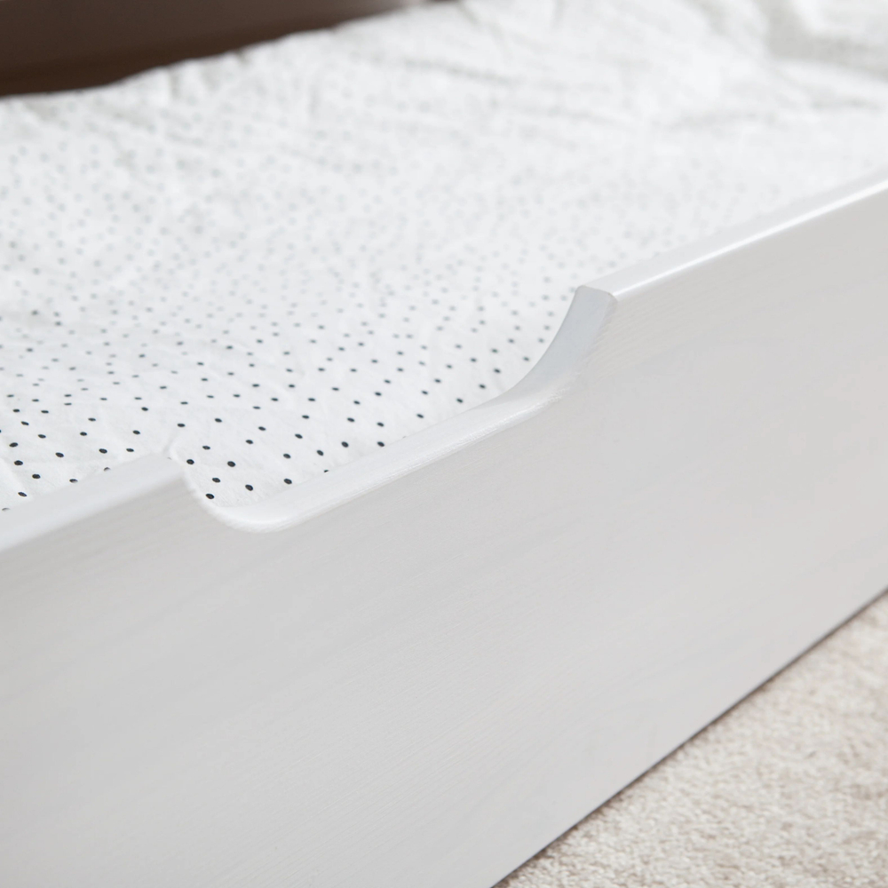 Ящик под кровать из массива сосны 198х94х19 см, выдвижной на колесиках, белый (новый)