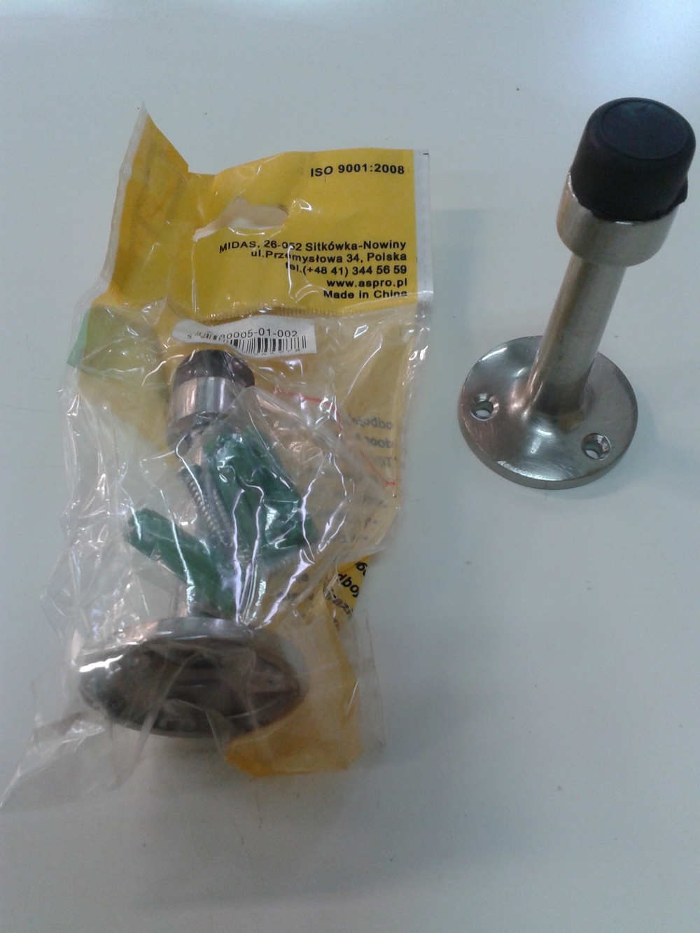 Отбойник двери (стена) 75мм "Aspro" Серебро мат.