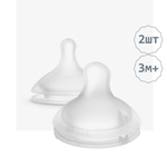 Антиколиковая силиконовая соска для бутылочки SUAVINEX 3+ M (2 шт)