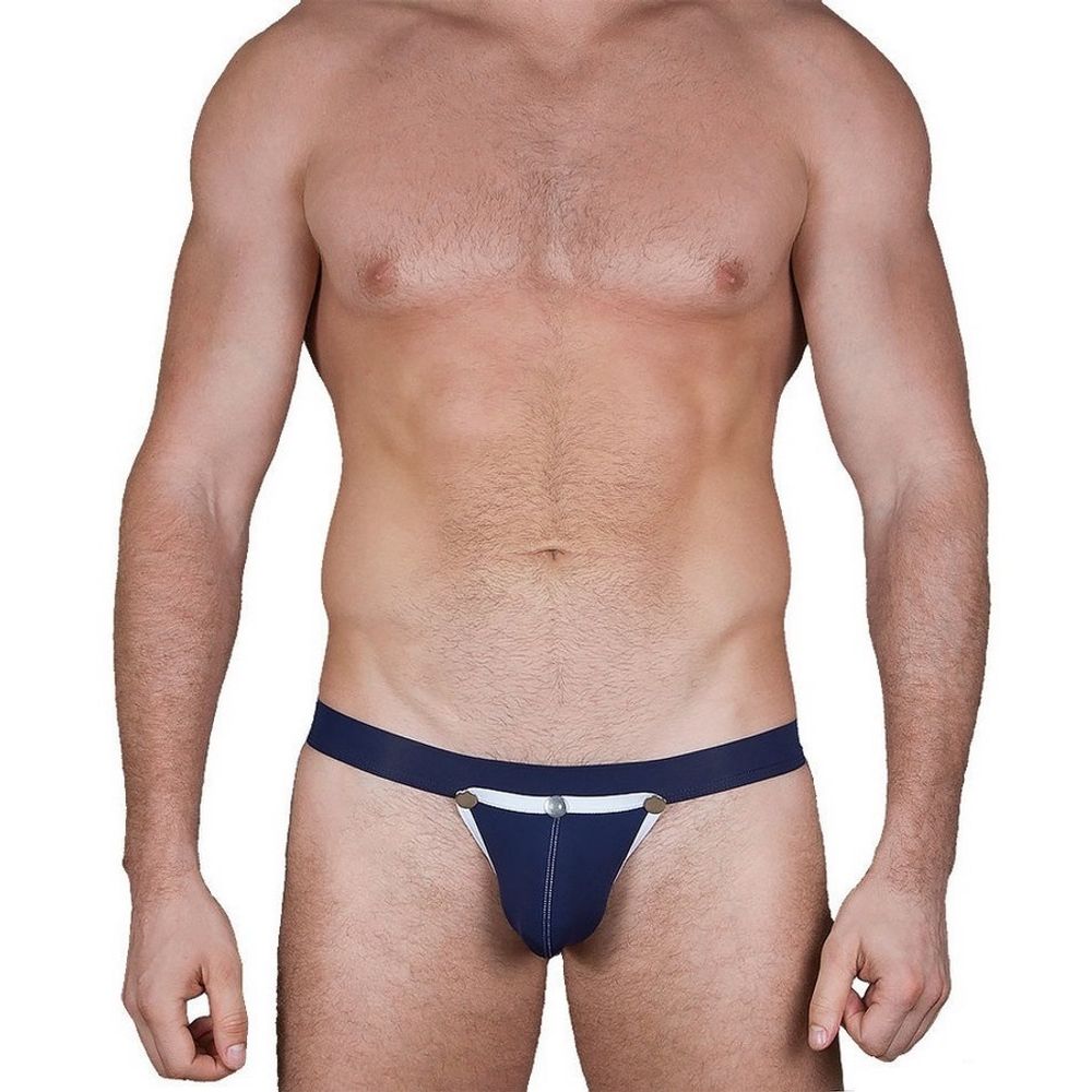 Мужские трусы тонги темно-синие Sesmik Cover