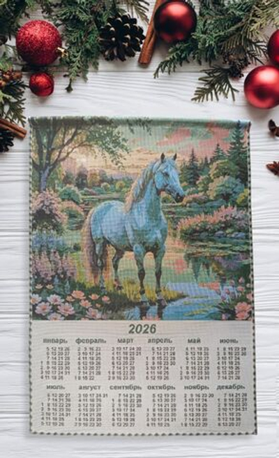 Календарь из гобелена на 2026 год На берегу 38х54