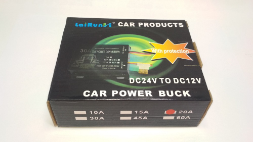 20A (24 - 12) / Понижающий преобразователь с 24V - на 12V, 20 ампер, LaiRun (1 шт.)