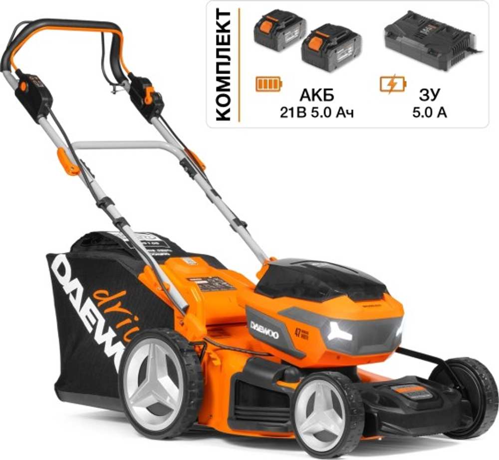 Газонокосилка аккумуляторная DAEWOO DLM 5042Li-S SET самоходная