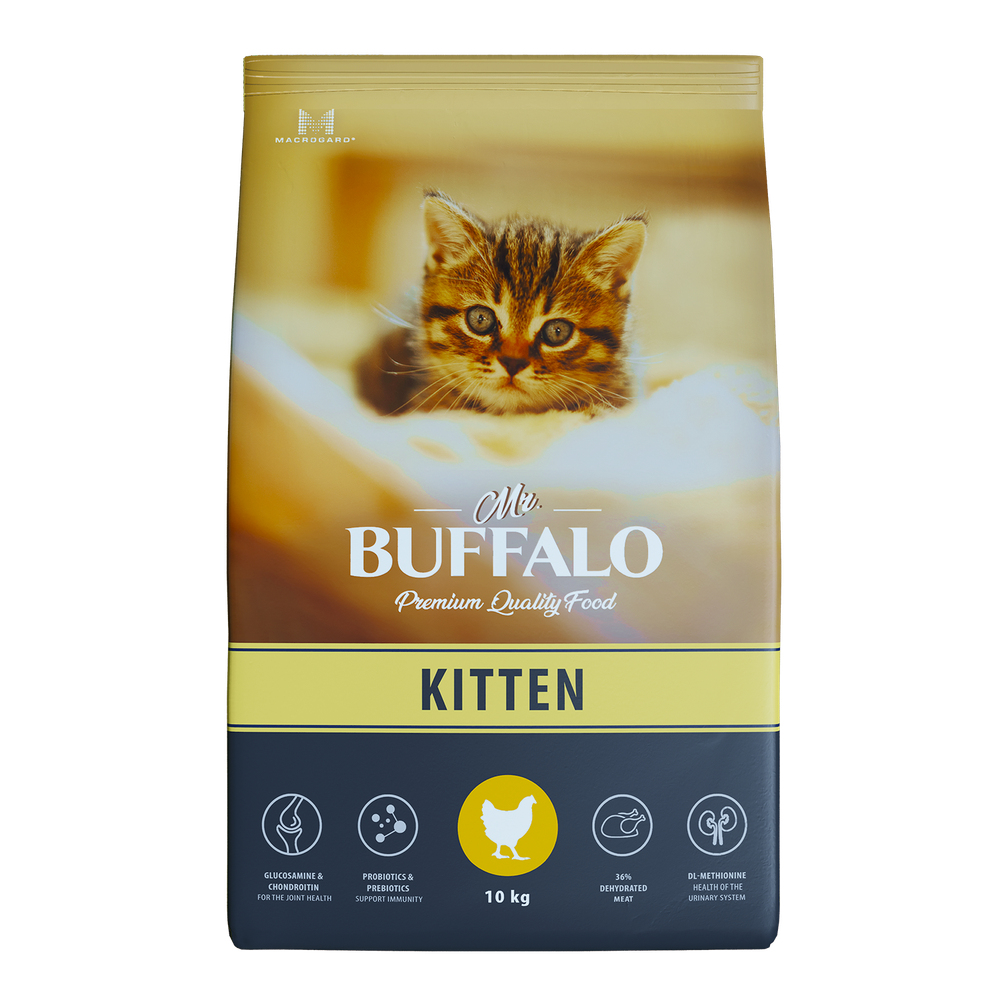 Сухой корм MR.BUFFALO KITTEN для котят курица 10 кг