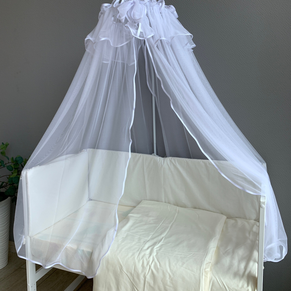 Комплект в кроватку 7-ми предметный "Нежность" (бежевый цвет), поплин