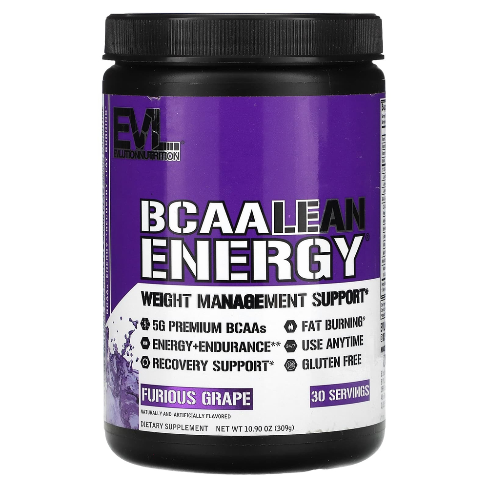 EVLution Nutrition, BCAA Lean Energy, со вкусом винограда, 309 г (10,90 унции)