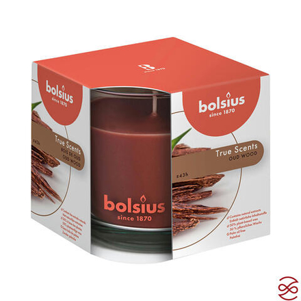 Свеча в стекле ароматическая Bolsius True scents 95/95 агаровое дерево - время горения 43 часа