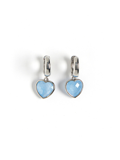 Серьги "Amour" silver с голубым агатом (без блина)
