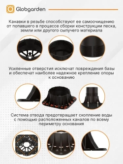 Регулируемая опора для лаг Professional OV-1 (69-120 мм) (с вершиной)-30шт