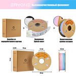 Пластик Eryone Matte Gradient Multi-Color PLA 1.75mm 1kg fairy tale-pink & green & blue
