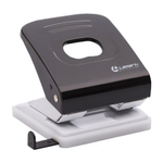 Дырокол 30л с линейкой Mettallic черный (Lamark)