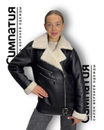 Куртка-кожанка черного цвета