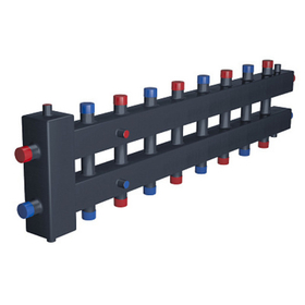 Распределительный коллектор 9 отопительных контуров с гидравлическим разделителем Rispa ГРУ+КМГ 100-9ВУ