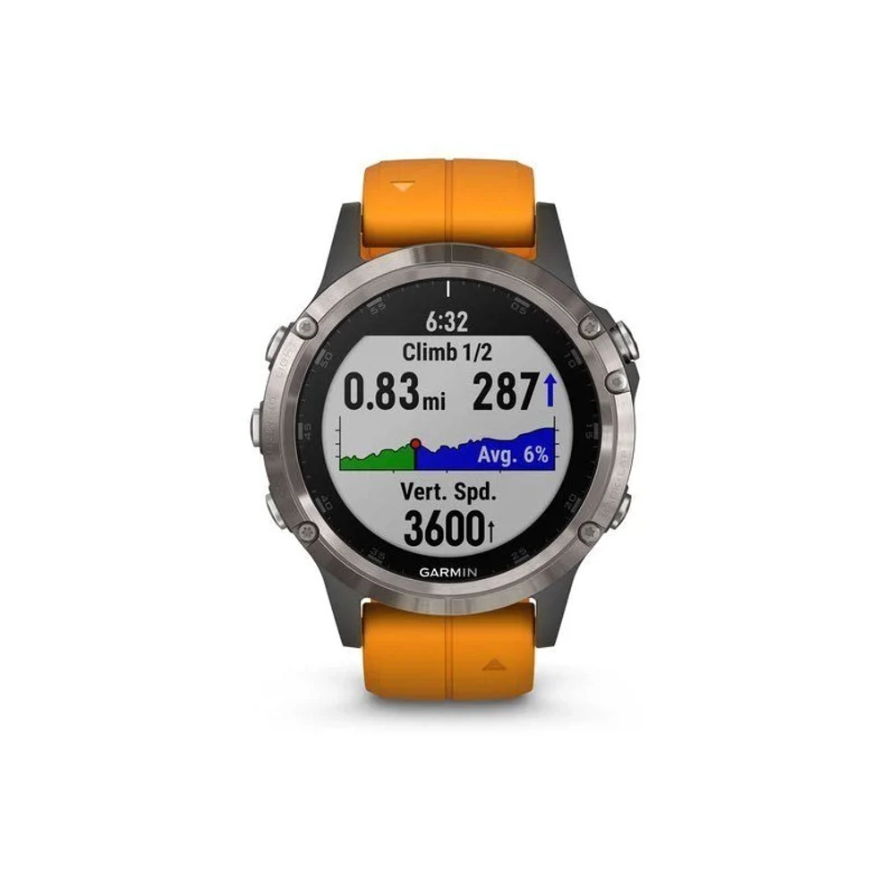 Смарт-часы Garmin Fenix 5 Plus Sapphire, титановый, 010-01988-16