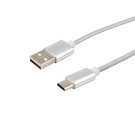 Шнур USB 3.1 type C male- USB 2.4 тканевая  оплетка 1М REXANT