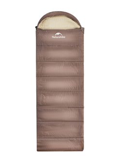 Спальный мешок Naturehike U250 с капюшоном, коричневый (NH20MSD07)