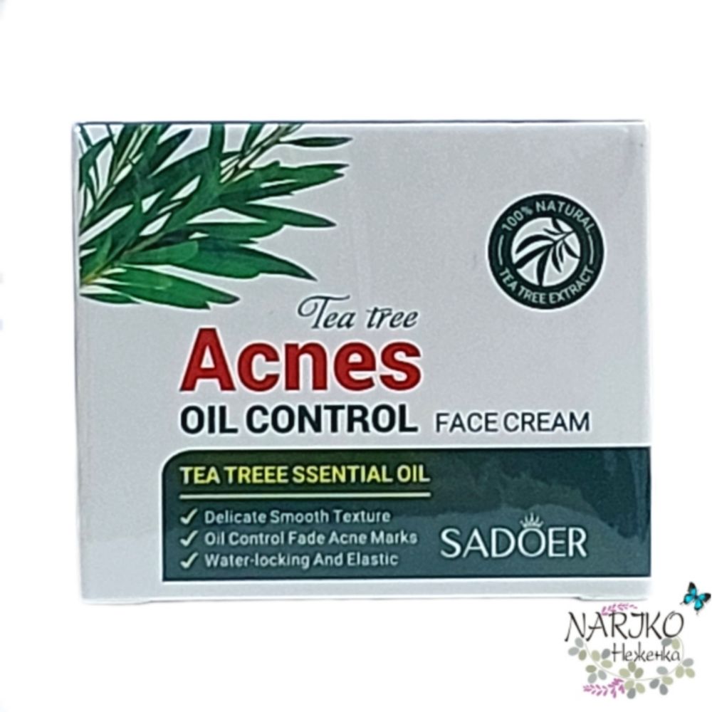Крем для проблемной и жирной кожи лица SADOER Tea Tree Acnes Oil Control Face Cream с чайным деревом, 50 гр.