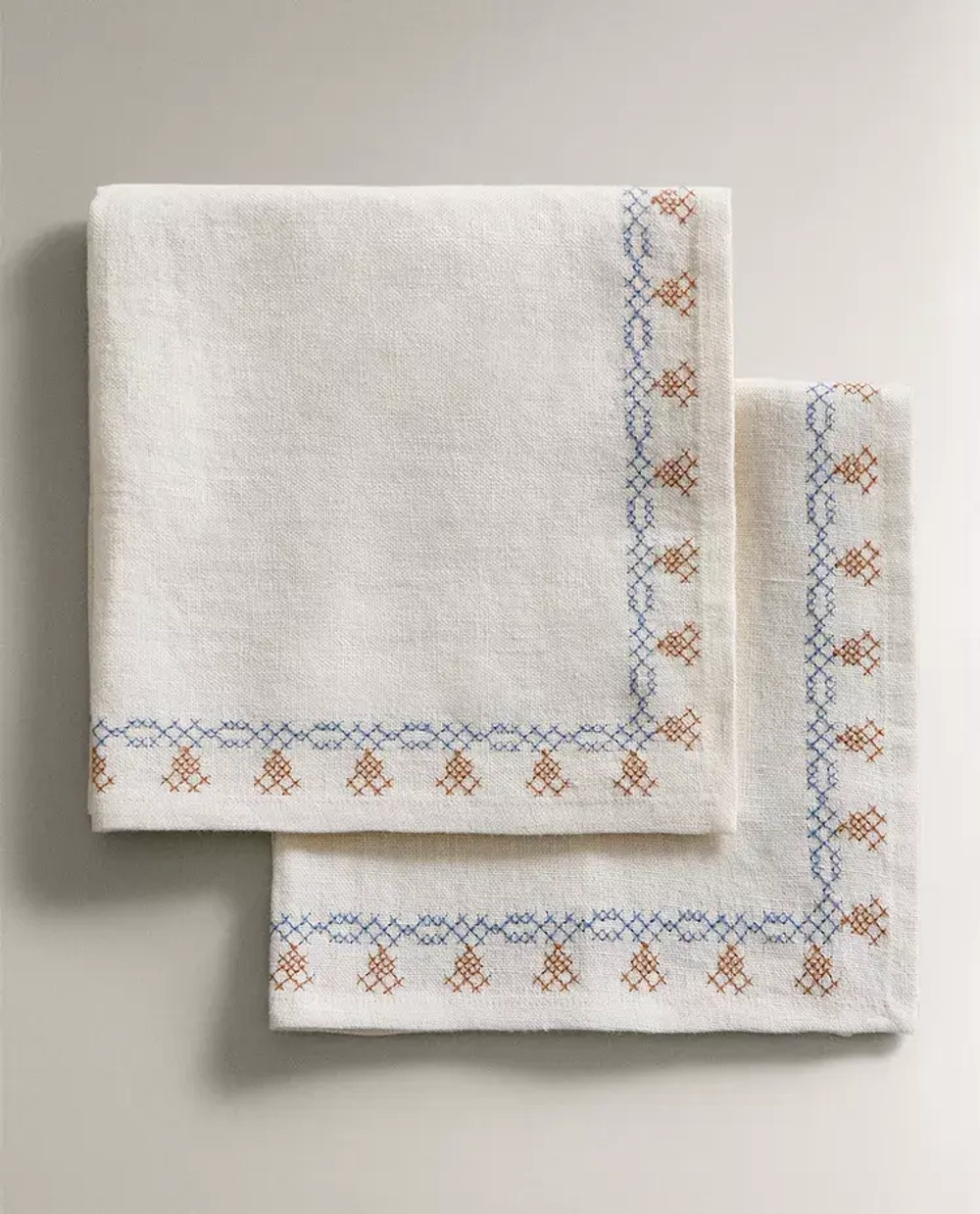 ZARA HOME САЛФЕТКИ ИЗ ЛЬНА (НАБОР ИЗ 2 ШТ.), ЭКРЮ