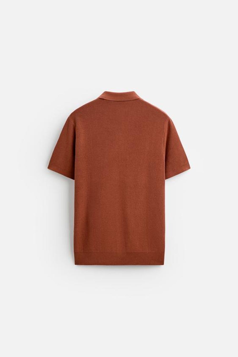 ZARA ПОЛО ИЗ РЕЛЬЕФНОГО ТРИКОТАЖА, ЦВЕТ ЖЖЕНОГО АПЕЛЬСИНА