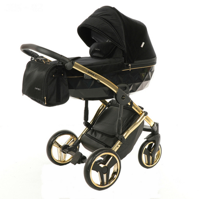 Детская коляска Junama Diamond Special 2 в 1 (черно-золотой)