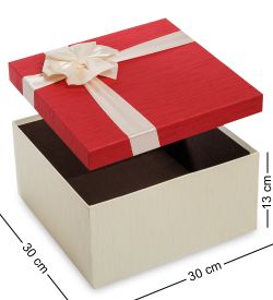 WG-52/4-B Коробка подарочная «Квадрат» цв.беж/красн.