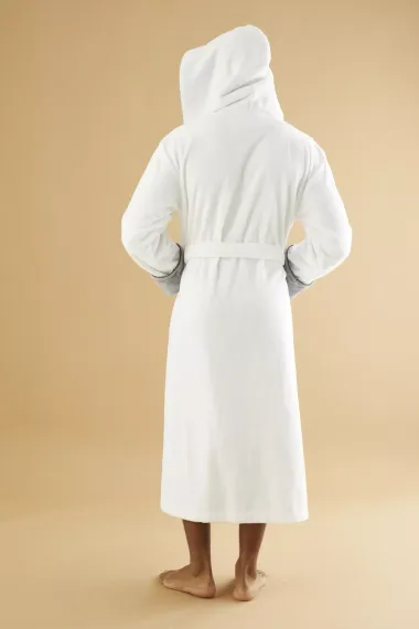 Махровый мужской халат 7245 белый Nusa Турция