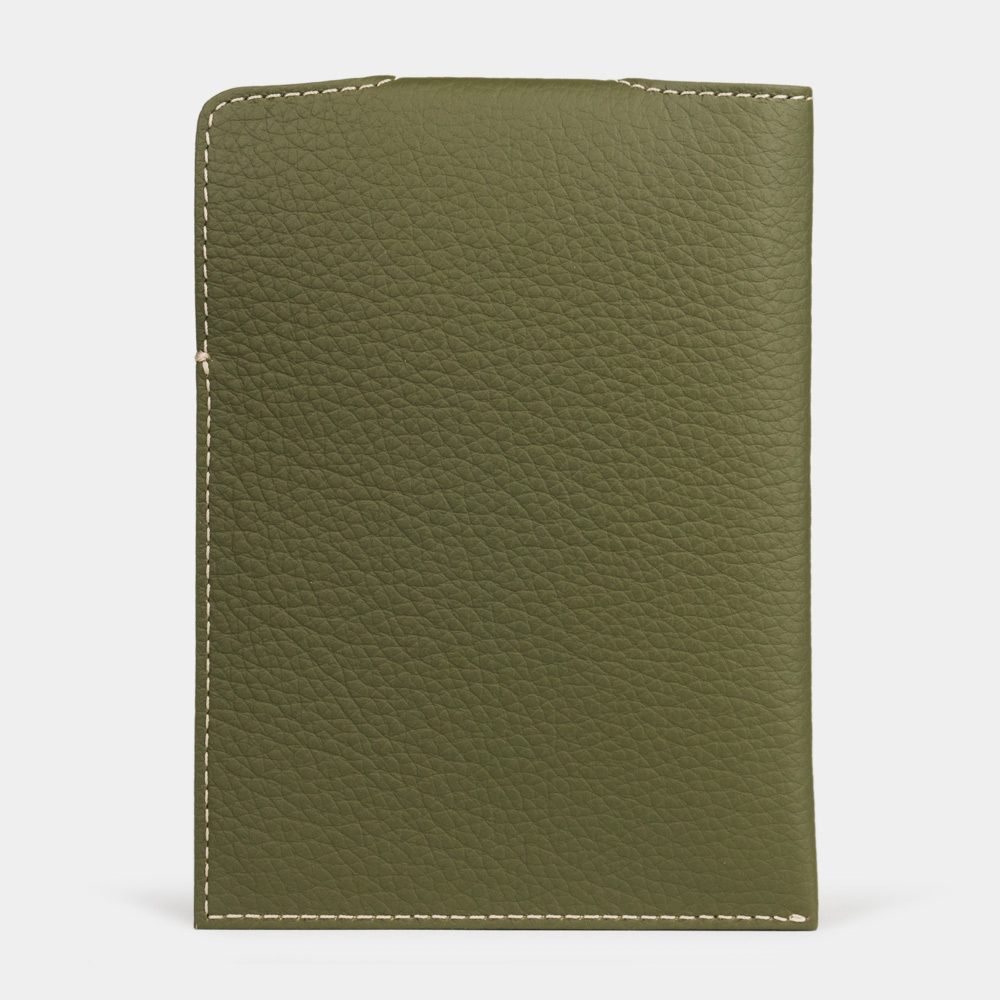 Обложка-кармашек для паспорта London из кожи теленка, зеленого цвета