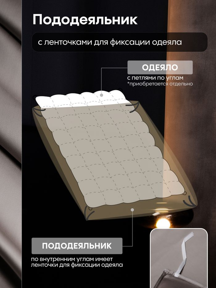Комплект постельного белья Однотонный Сатин Премиум «Жемчужная дымка»