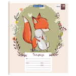 Тетрадь 18 л. BRAUBERG клетка обложка картон CUTE FOX (40 штук в упаковке)
