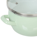 Кастрюля сталь, эмал, 3 л, с крыш, Сантэкс, 1-2430111, салатовый ментол, индукц