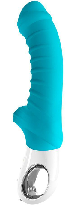 Бирюзовый вибратор с рёбрышками Tiger