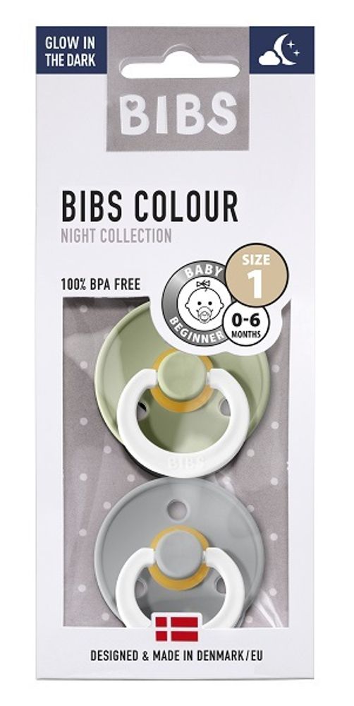 Набор BIBS Colour: Sage Glow/Cloud Glow, 0-6 месяцев