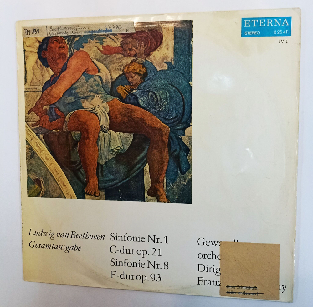 Винтажная виниловая пластинка LP Ludwig van Beethoven Л. Ван Бетховен, Sinfonie Симфония Nr. 1 C dur Op. 21, Sinfonie Nr. 8 F dur Op. 93 (ГДР 1974)